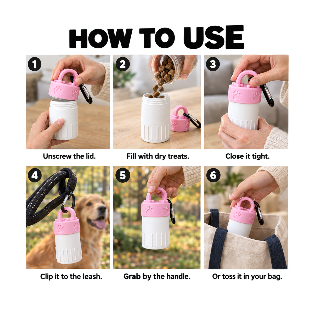 Dog Training Treat Holder with Handle