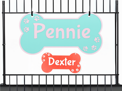 Personalized Dog Crate Sign - Custom Kennel Pet Name Sign - PAWS FRVR
