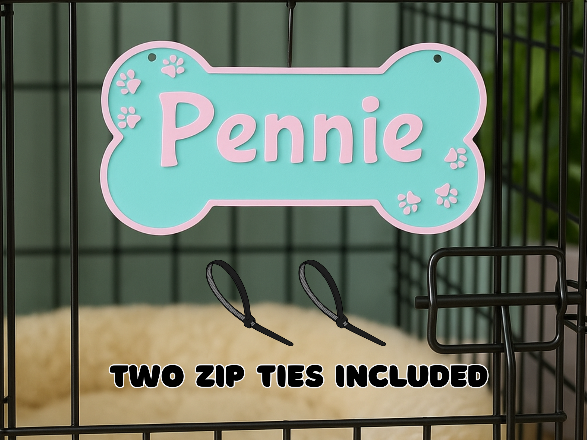 Personalized Dog Crate Sign - Custom Kennel Pet Name Sign - PAWS FRVR