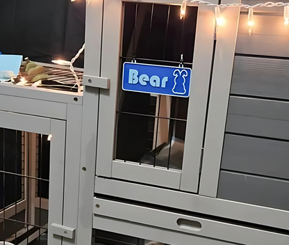 Personalized Rabbit Name Sign - Custom Cage Bunny Nameplate - PAWS FRVR