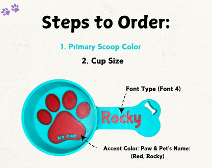 Personalized Dog Food Scoop & Measuring Cup - PAWS FRVR