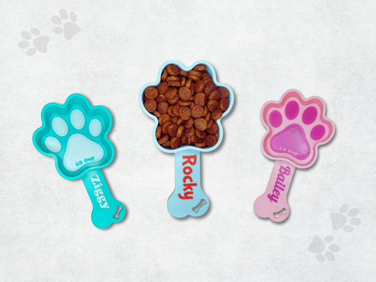 Personalized Dog Food Scoop & Kibble Measuring Cup (Paw Shaped) - PAWS FRVR