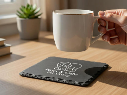Personalized Pet Portrait Slate Coaster