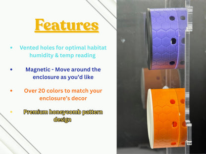 Magnetic Hygrometer Mount for Reptile & Spider Enclosures