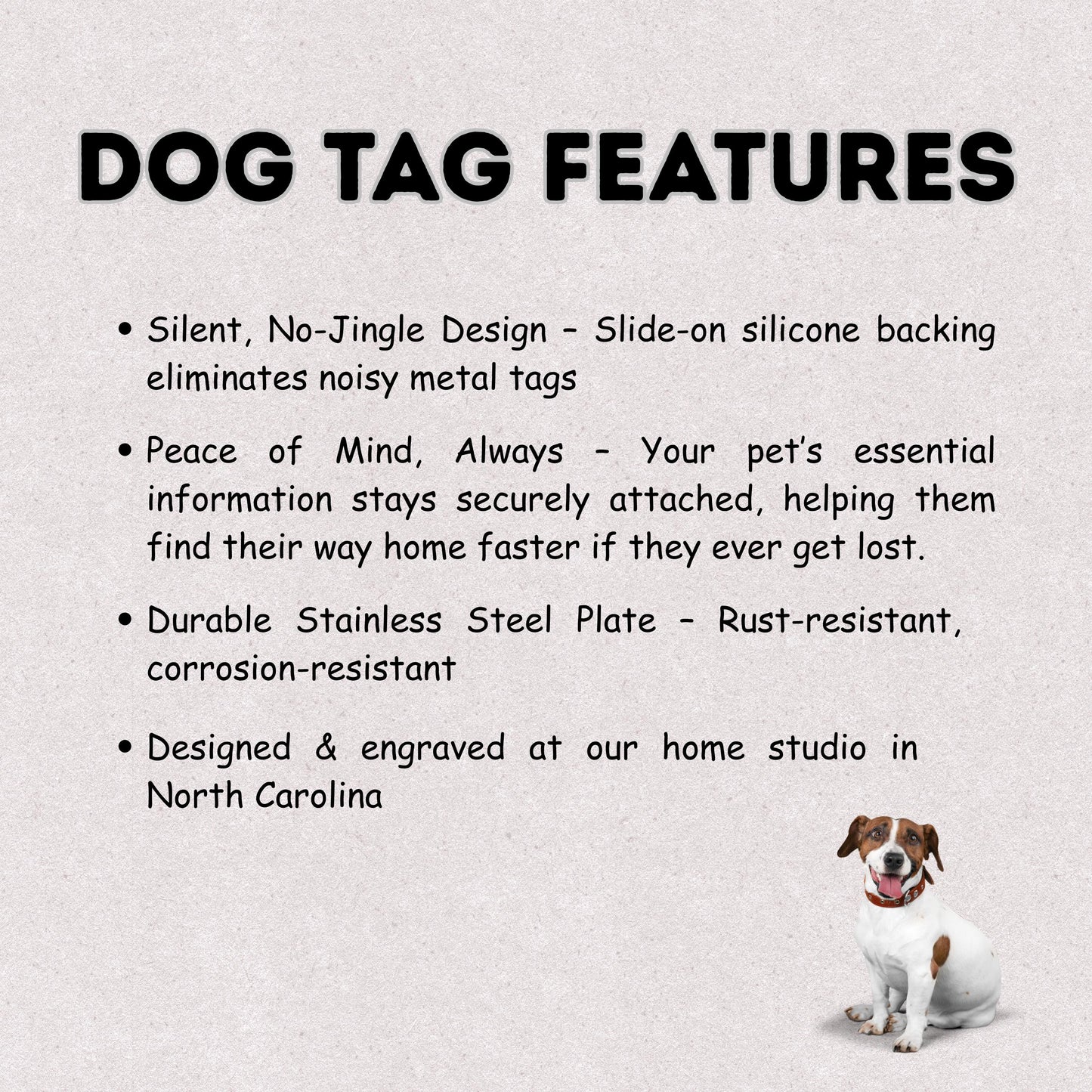 Personalized Silicone Pet ID Tag — Silent Slide-On