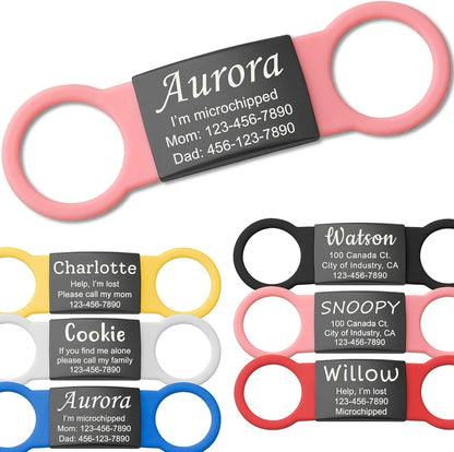 Personalized Silicone Pet ID Tag — Silent Slide-On