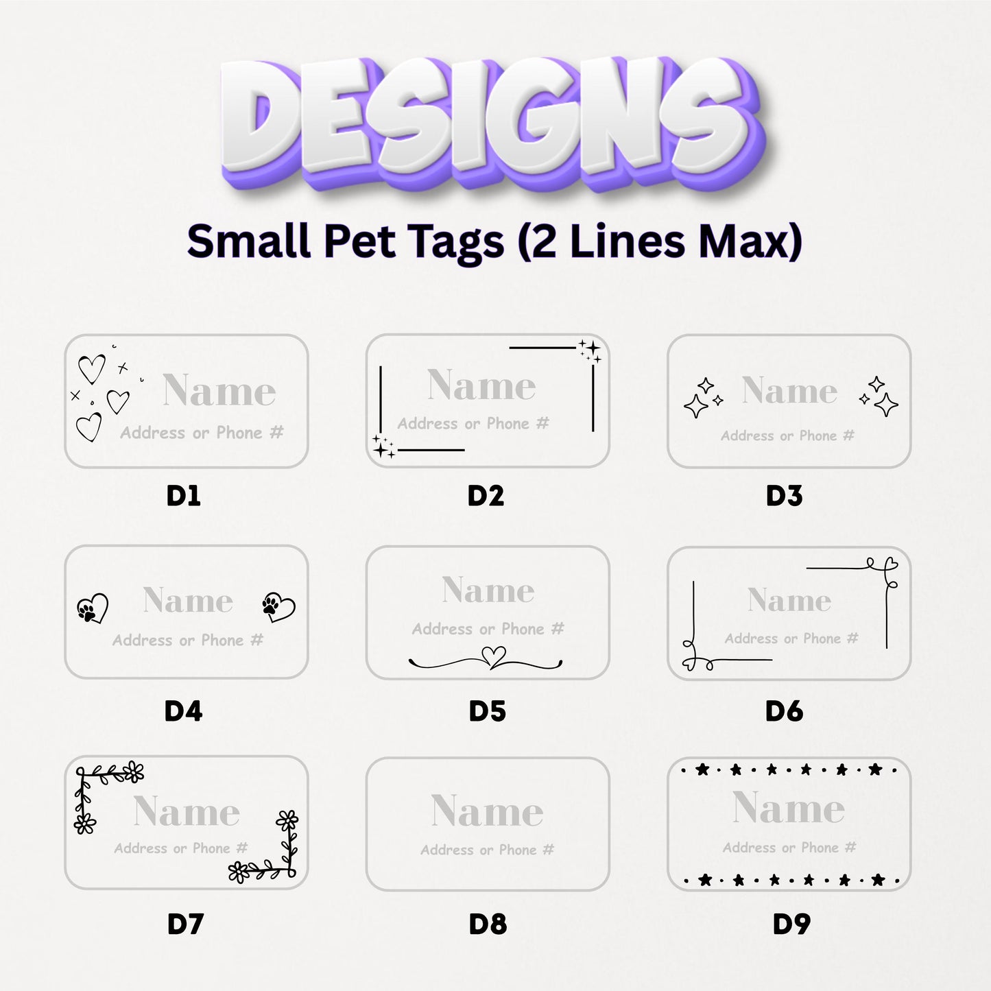 Personalized Silicone Pet ID Tag — Silent Slide-On